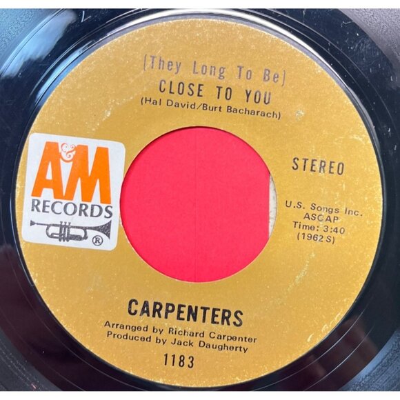 Carpenters Close to You / I Kept on Loving You 45 Pop Vinyl A&M 1183 - Picture 1 of 6